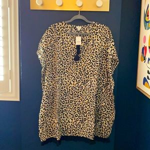 JCrew Factory swimsuit coverup size XXL leopard print